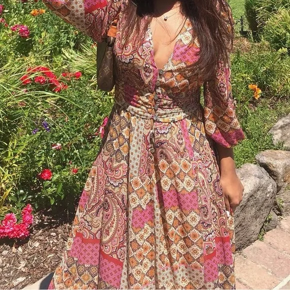 zara paisley maxi dress Zara Paisley Maxi Dress XS